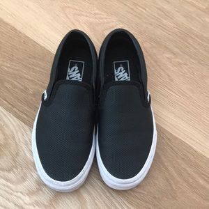 black leather vans
